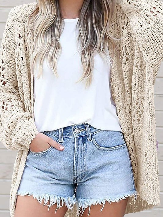 Crochet Dolman Knit Sleeve Cardigan - Stormyjay