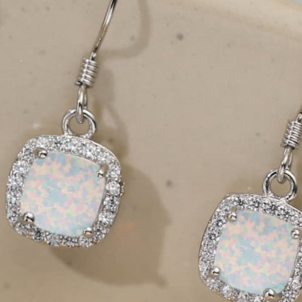 Opal Square Drop Earrings - Stormyjay