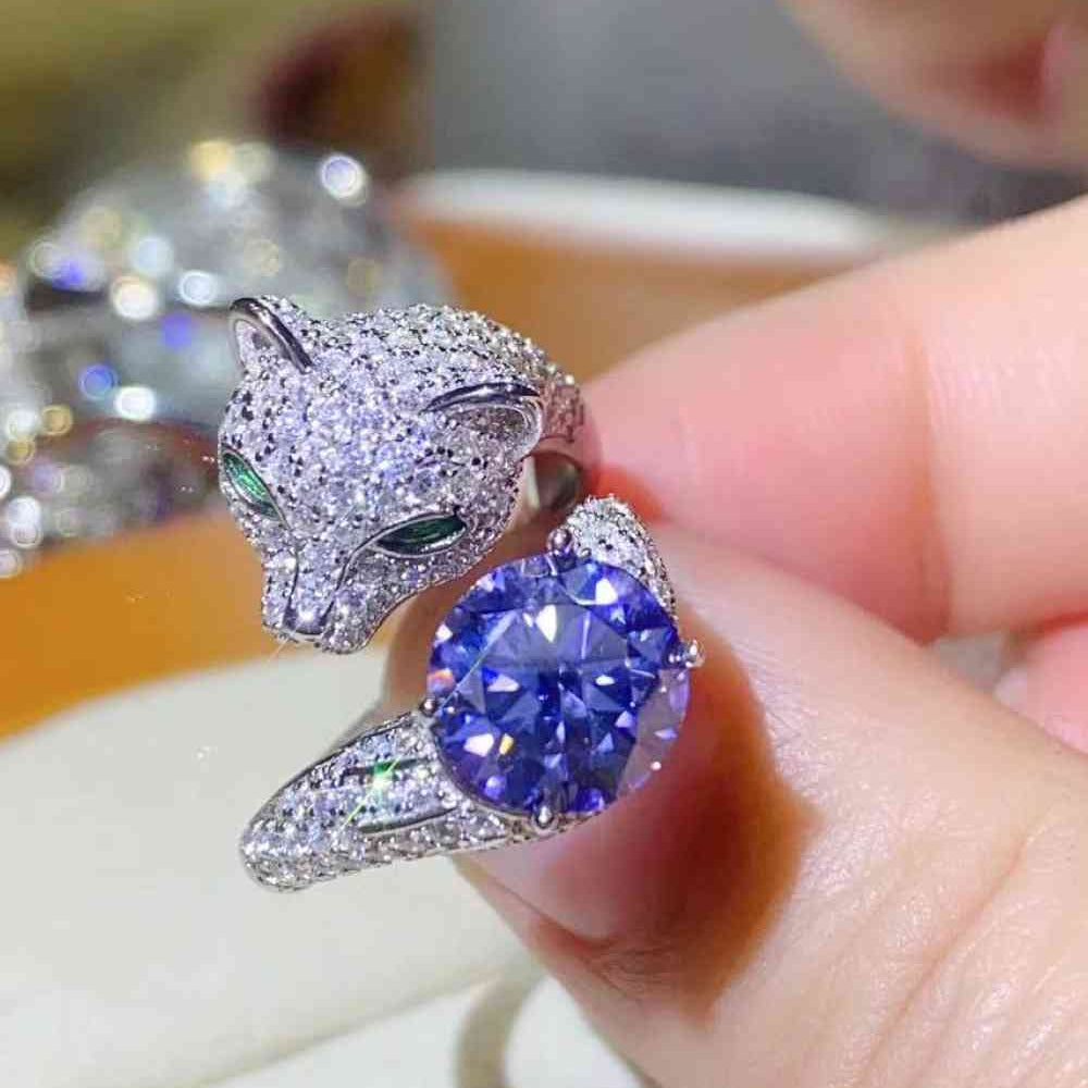 2 Carat Moissanite Adjustable Animal Bypass Ring