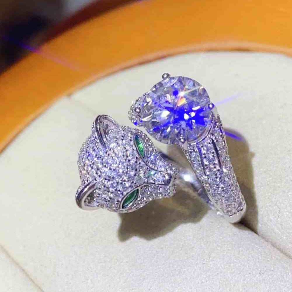 2 Carat Moissanite Adjustable Animal Ring