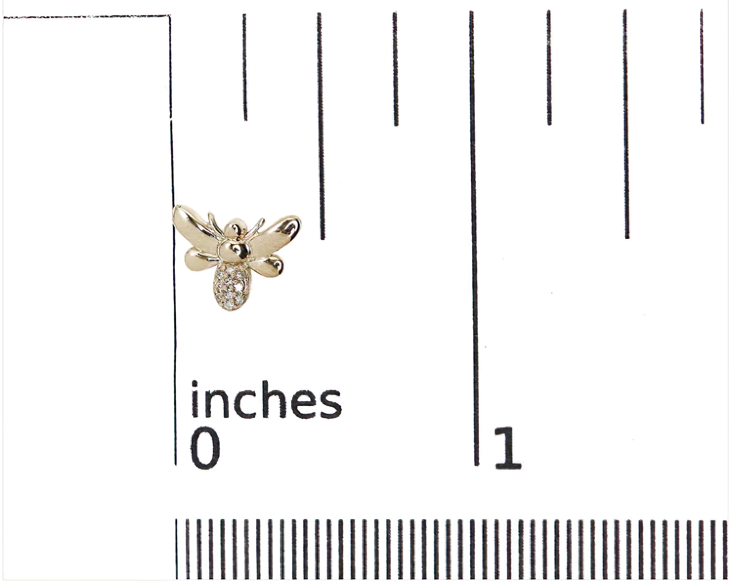 10K Yellow Gold Diamond Accented Bumble Bee Stud Earring (H-I Color, I1-I2 Clarity) - Stormyjay