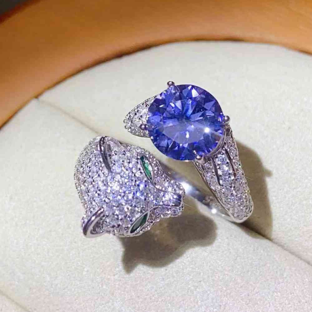 2 Carat Moissanite Adjustable Animal Bypass Ring