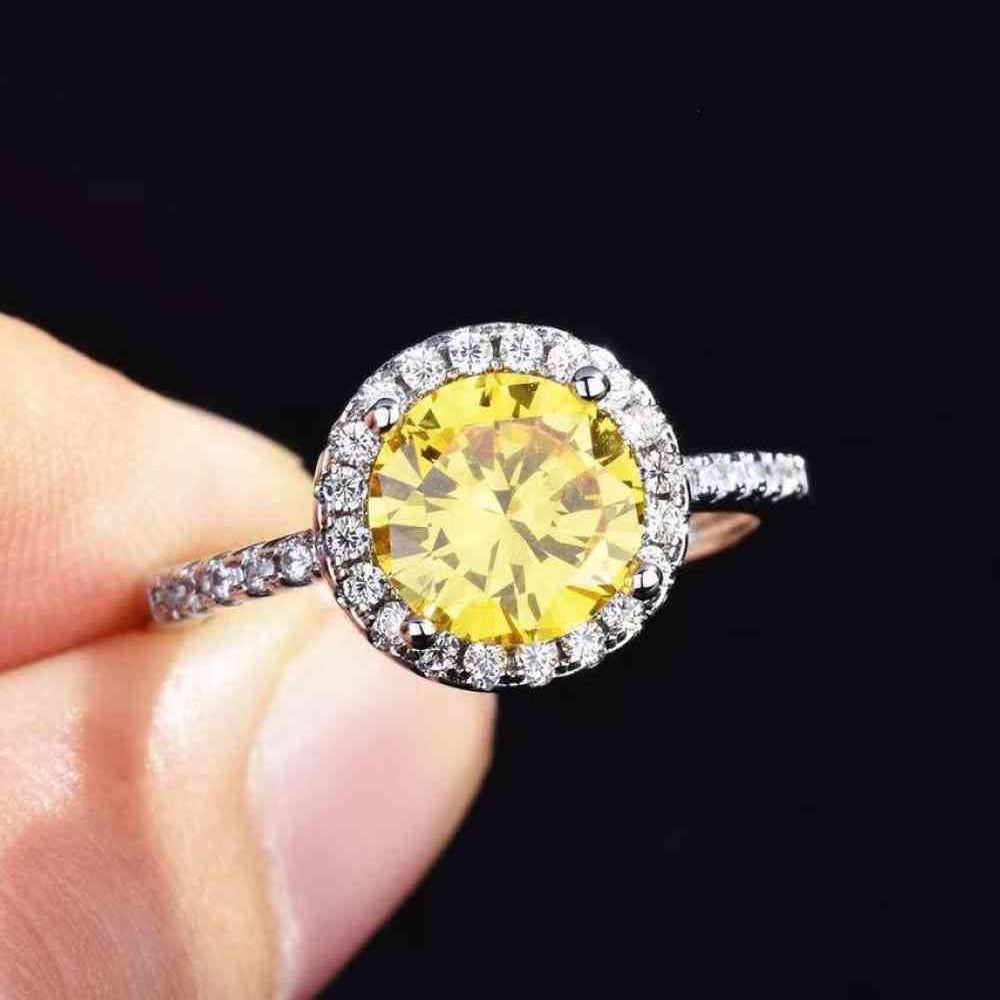 2 Carat Moissanite Round Ring