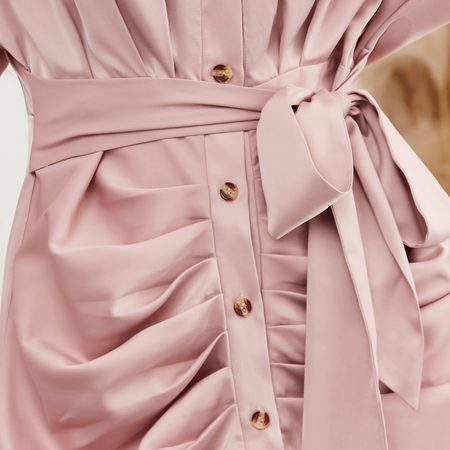 Stylish Pleated Shirt Dress H732AZTZLN - Stormyjay