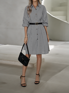 Women's Oversized Striped Shirt Dress Long Sleeve
 HTHZPD4KC2 - Stormyjay