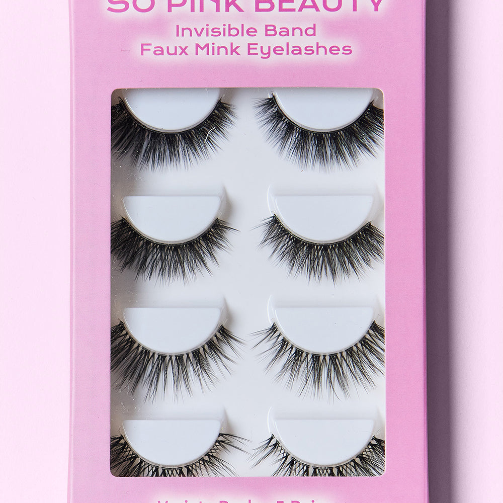 SO PINK BEAUTY Faux Mink Eyelashes Variety Pack 5 Pairs - Stormyjay