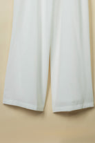 Apricot Smocked Ruffle Strap Pocket Wide Leg Jumpsuit - Stormyjay