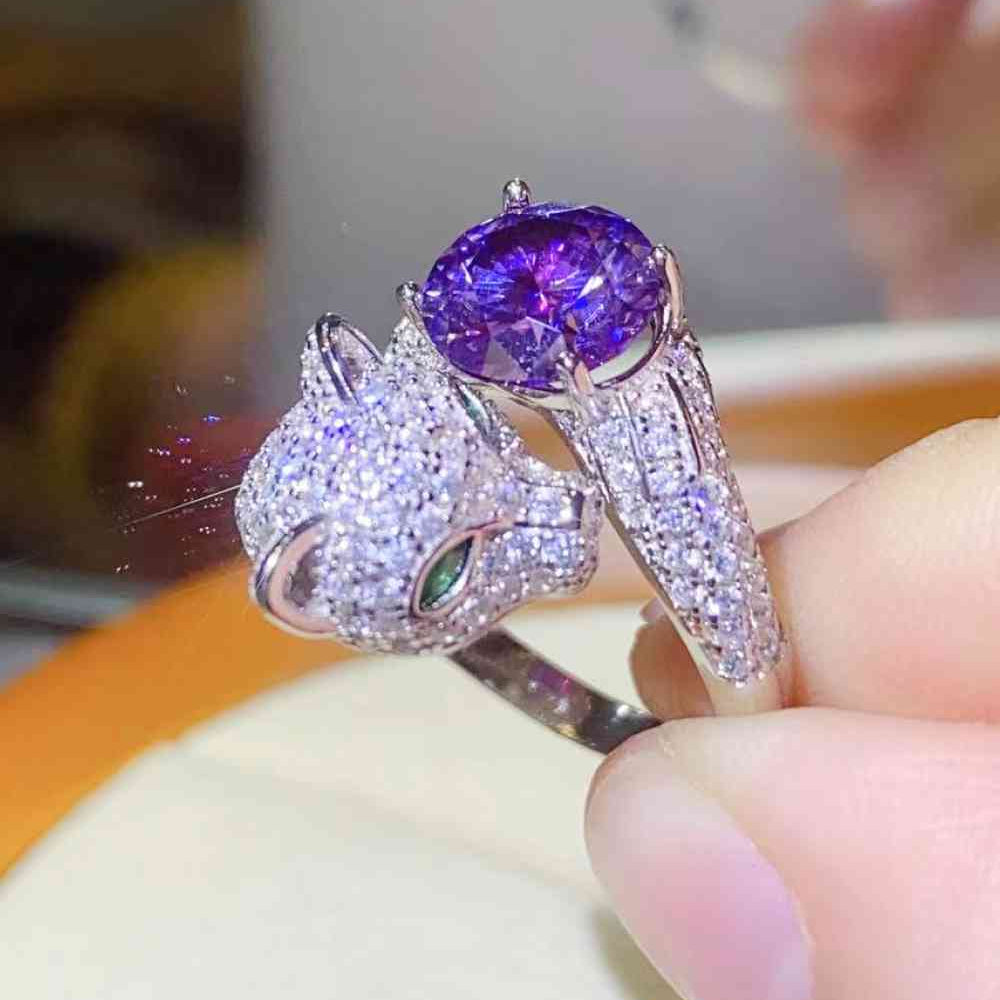 2 Carat Moissanite Adjustable Animal Bypass Ring