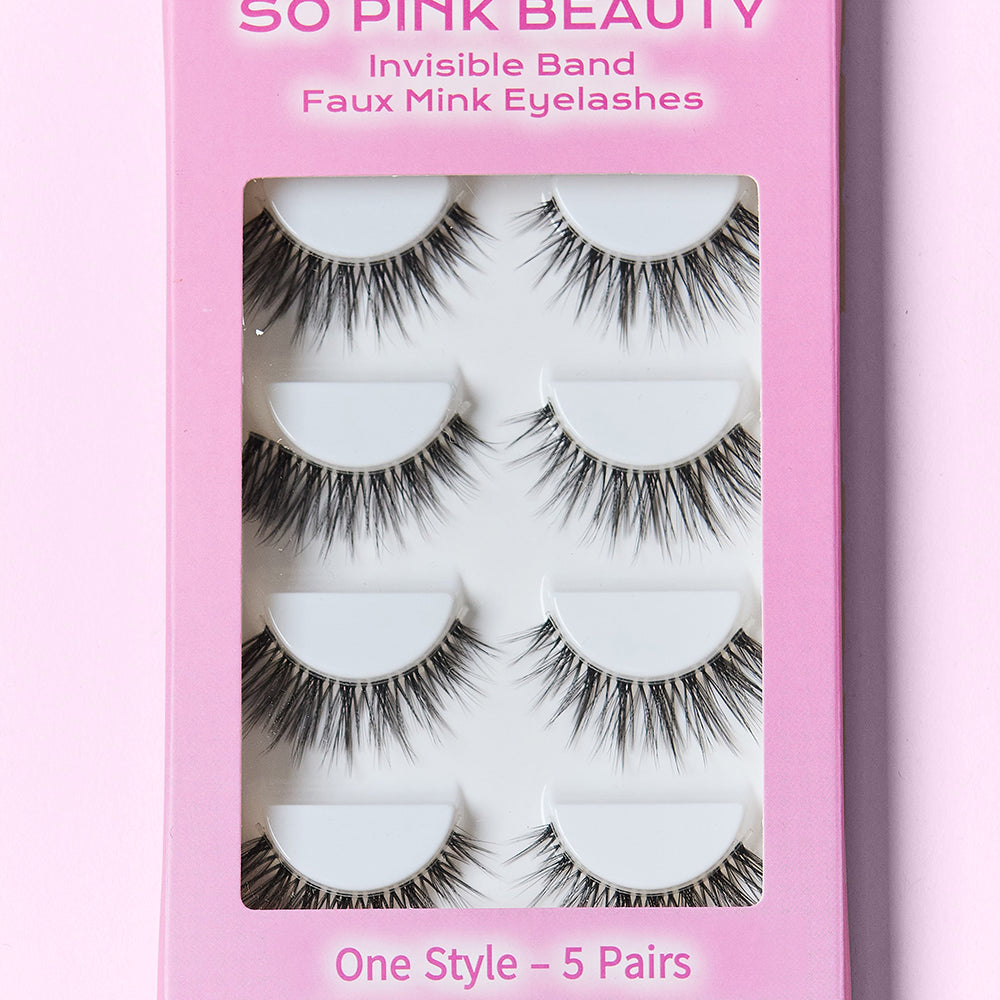 SO PINK BEAUTY Faux Mink Eyelashes 5 Pairs - Stormyjay