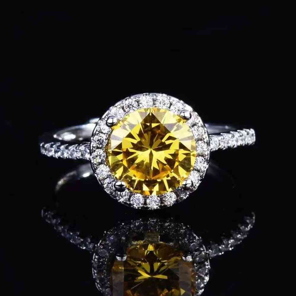 2 Carat Moissanite Round Ring