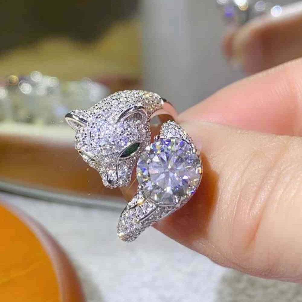 2 Carat Moissanite Adjustable Animal Ring