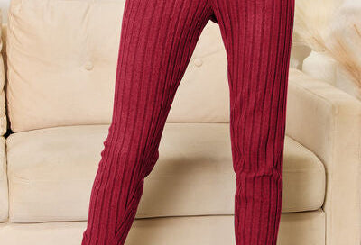 Basic Bae Full Size Notched Long Sleeve Top and Pants Set