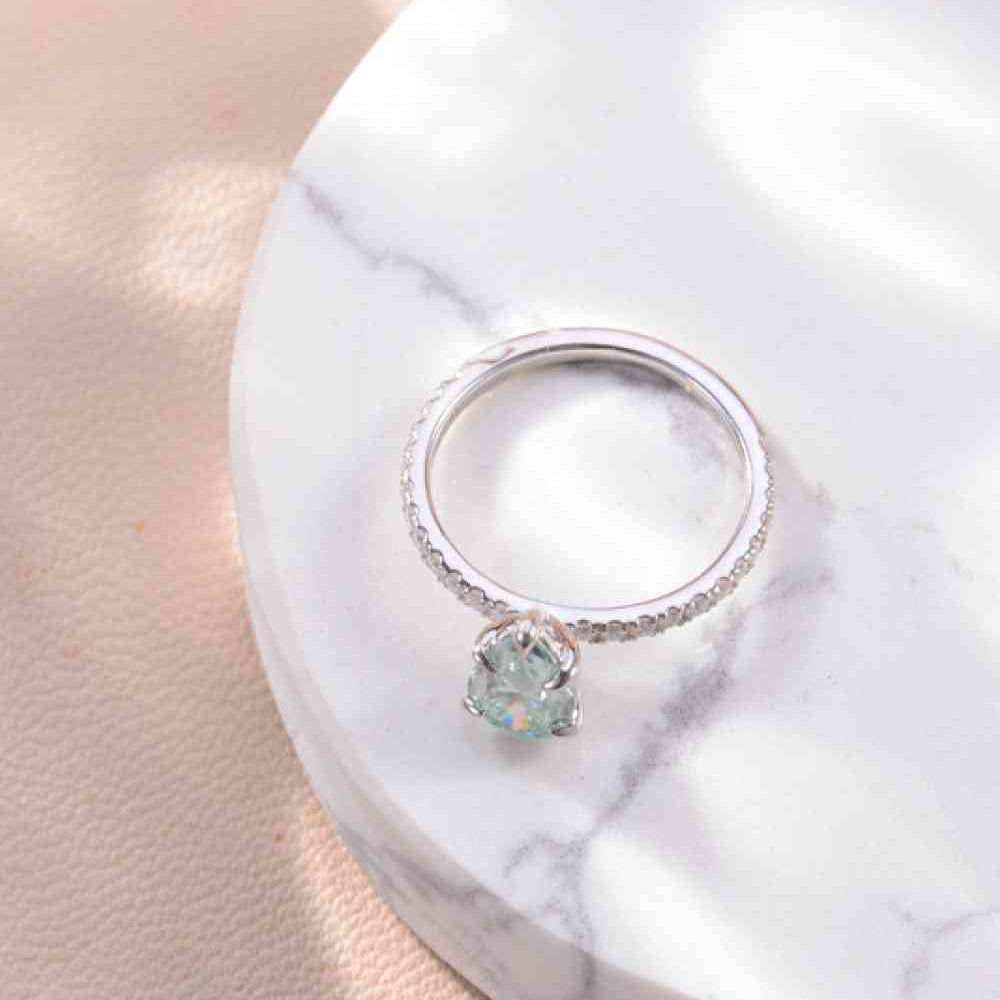 1.5 Carat Teardrop Shape Moissanite 925 Sterling Silver Ring - Stormyjay