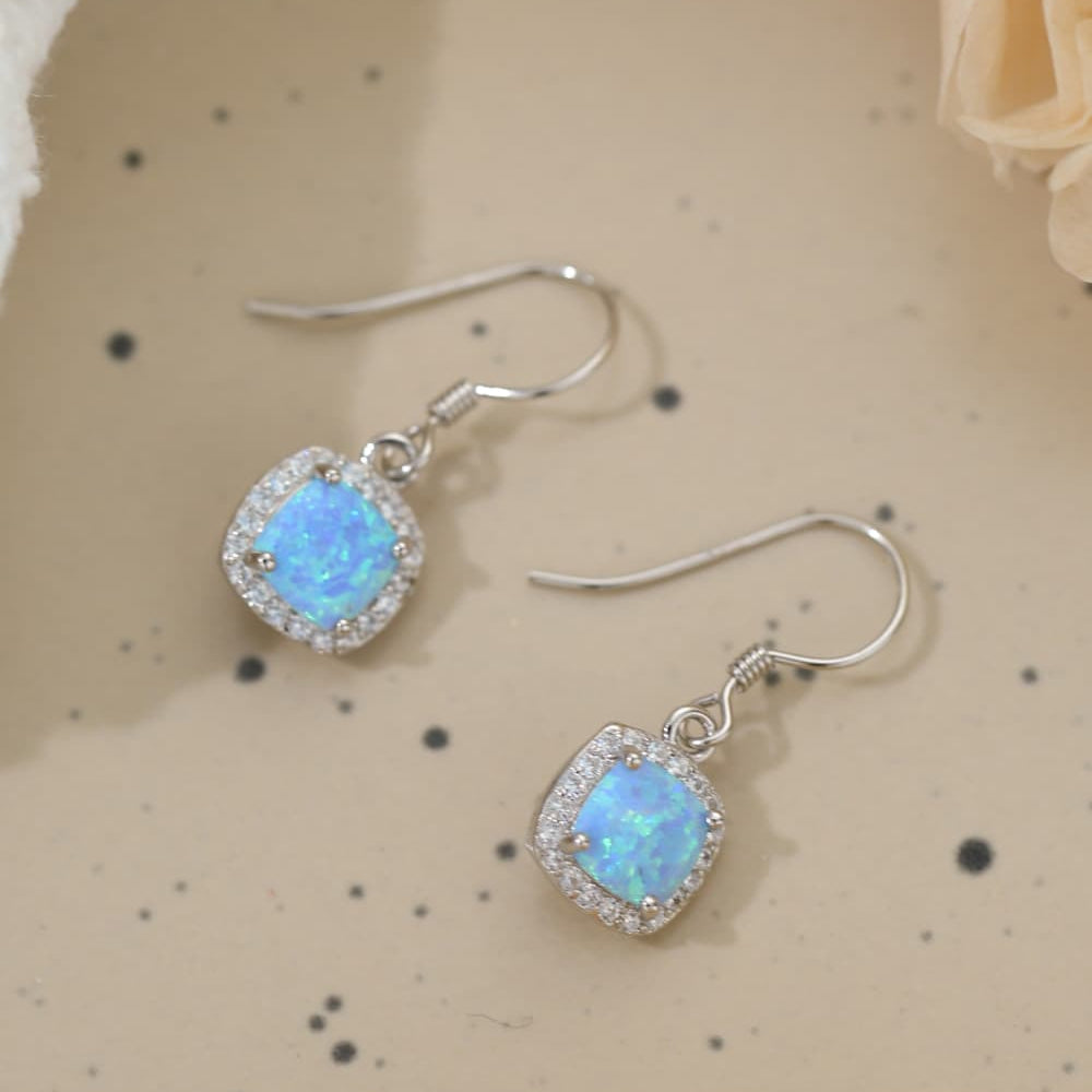 Opal Square Drop Earrings - Stormyjay