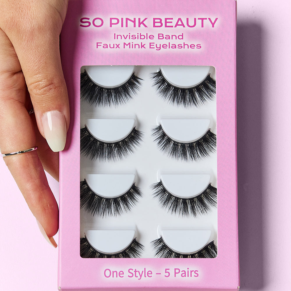 SO PINK BEAUTY Faux Mink Eyelashes 5 Pairs - Stormyjay