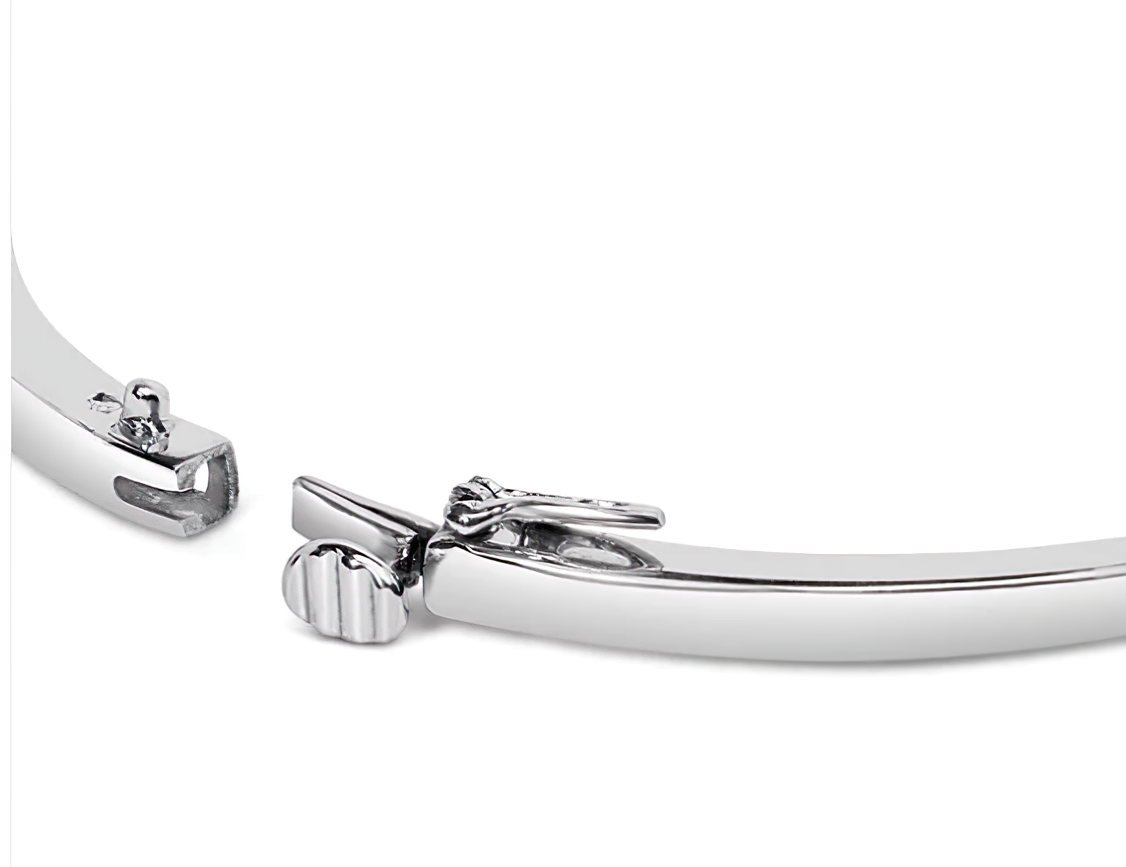 14K White Gold 1 7/8 Cttw Semi Bezel Set Diamond Floral Cluster Bangle Bracelet (H-I Color, SI1-SI2 Clarity) - Fits wrists up to 7.25 Inches - Stormyjay