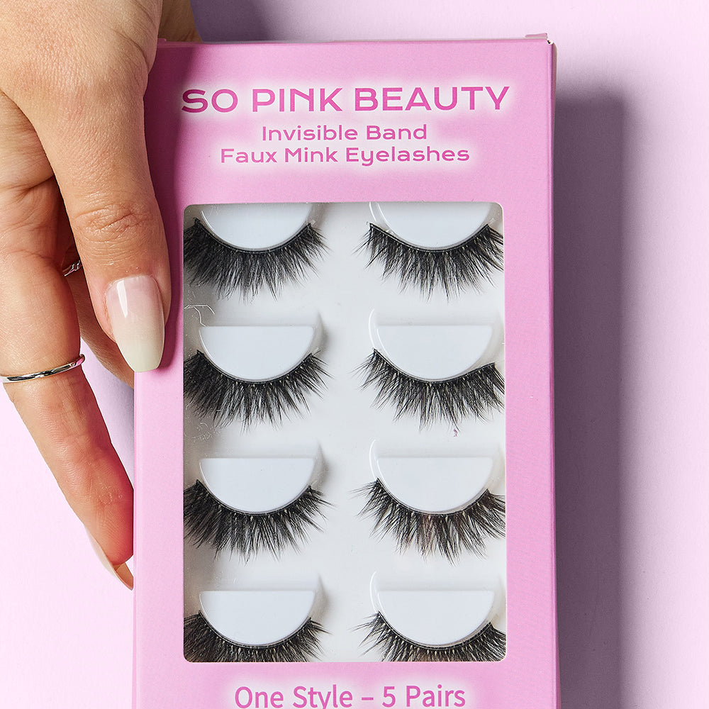 SO PINK BEAUTY Faux Mink Eyelashes 5 Pairs - Stormyjay
