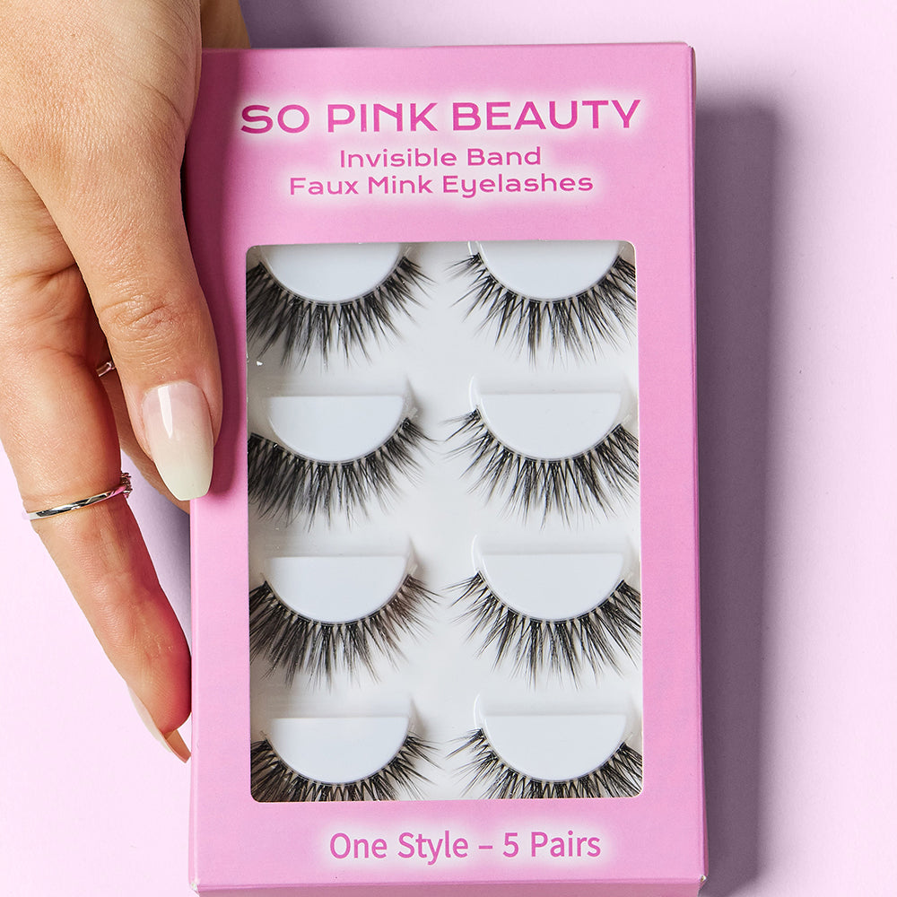 SO PINK BEAUTY Faux Mink Eyelashes 5 Pairs - Stormyjay