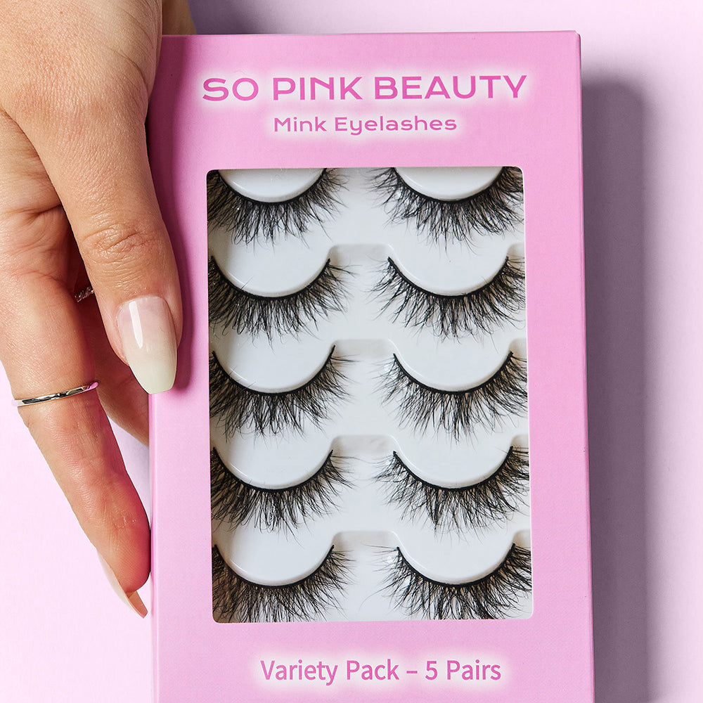 SO PINK BEAUTY Mink Eyelashes 5 Pairs - Stormyjay