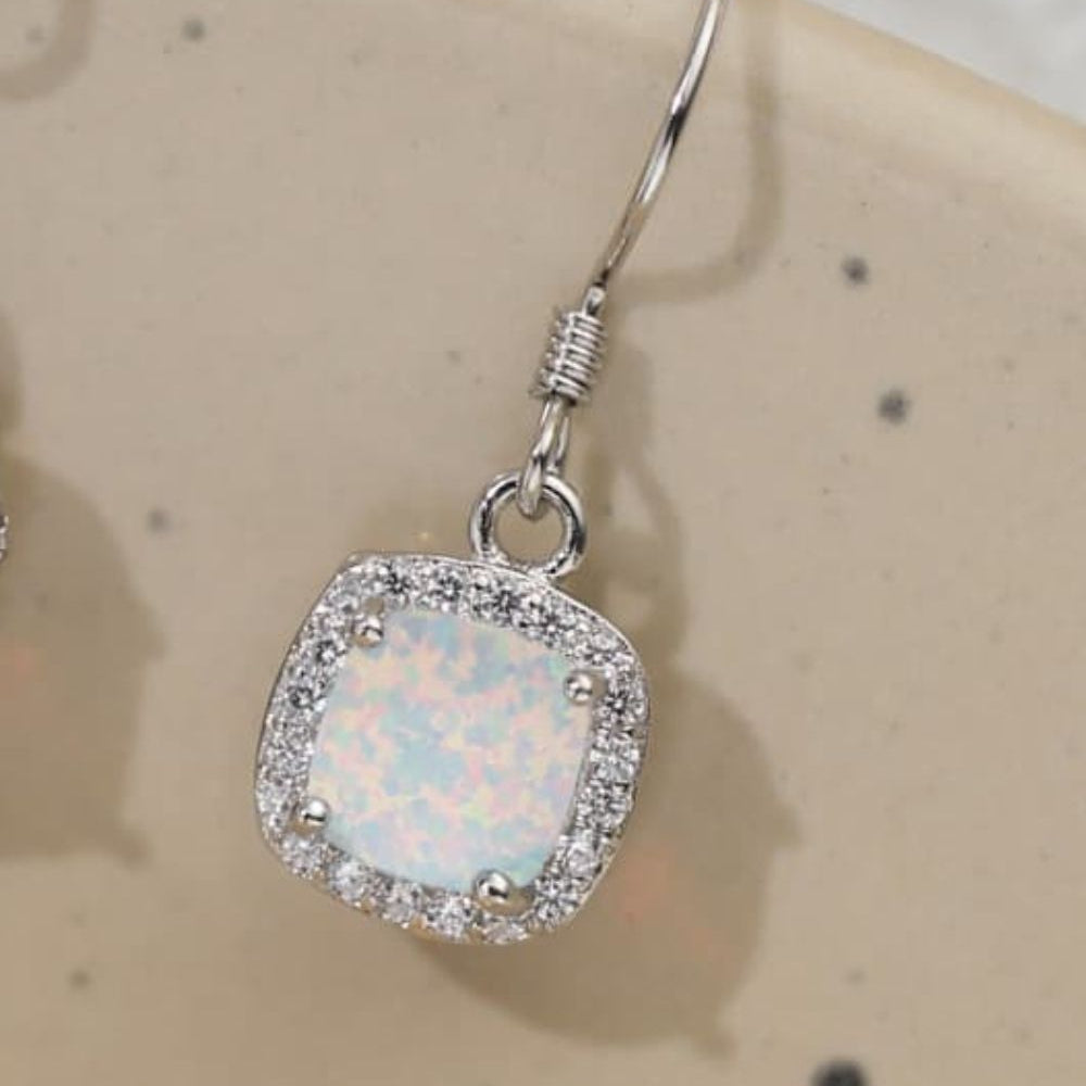 Opal Square Drop Earrings - Stormyjay