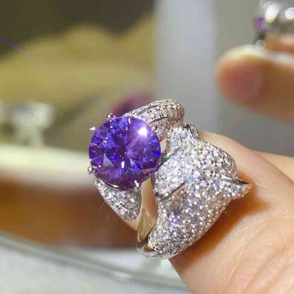 2 Carat Moissanite Adjustable Animal Bypass Ring