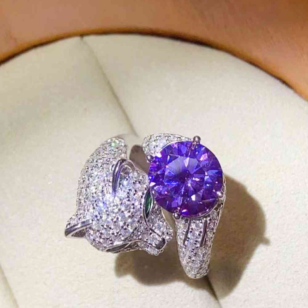 2 Carat Moissanite Adjustable Animal Bypass Ring