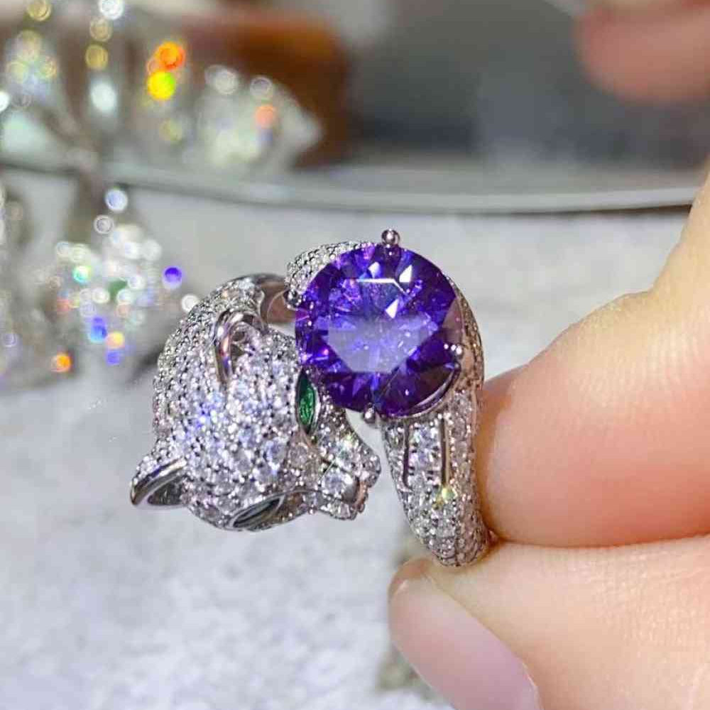 2 Carat Moissanite Adjustable Animal Bypass Ring