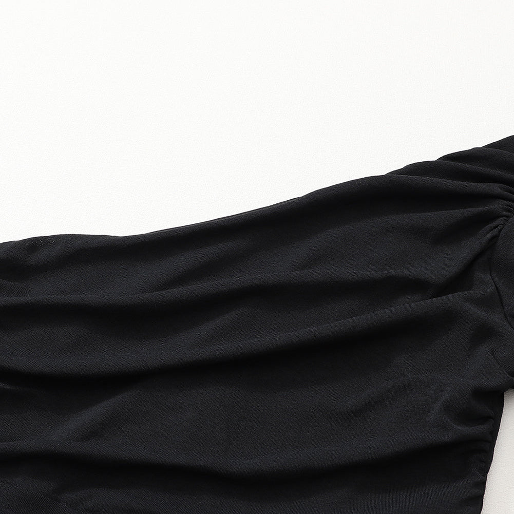 Black  Asymmetric One Shoulder Cutout Bodycon Dress - Stormyjay