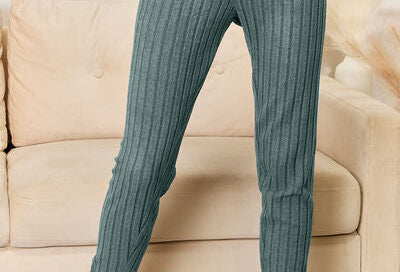 Basic Bae Full Size Notched Long Sleeve Top and Pants Set