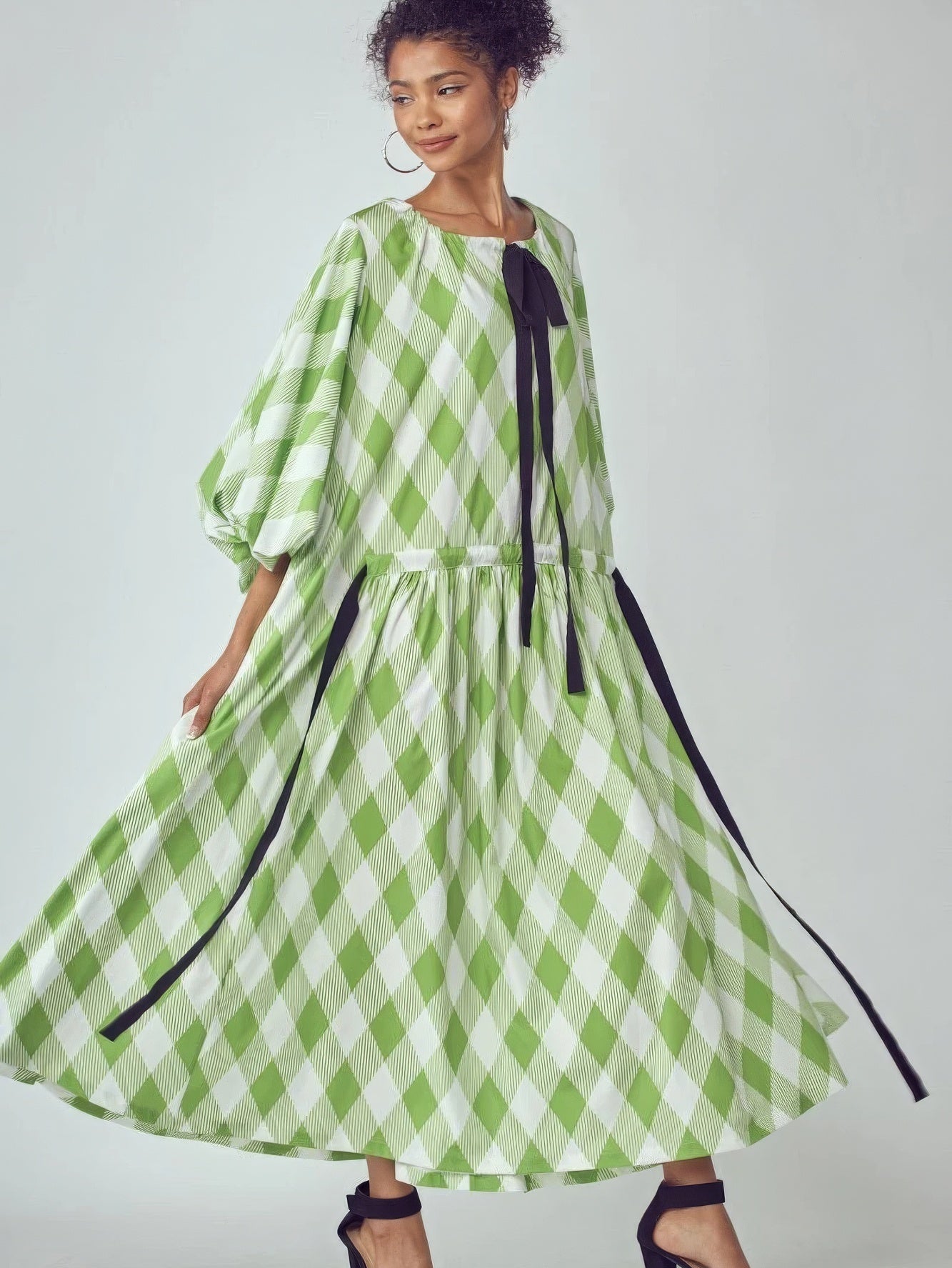 Balloon Sleeves Very Over Fit Pocketed Dress - Stormyjay