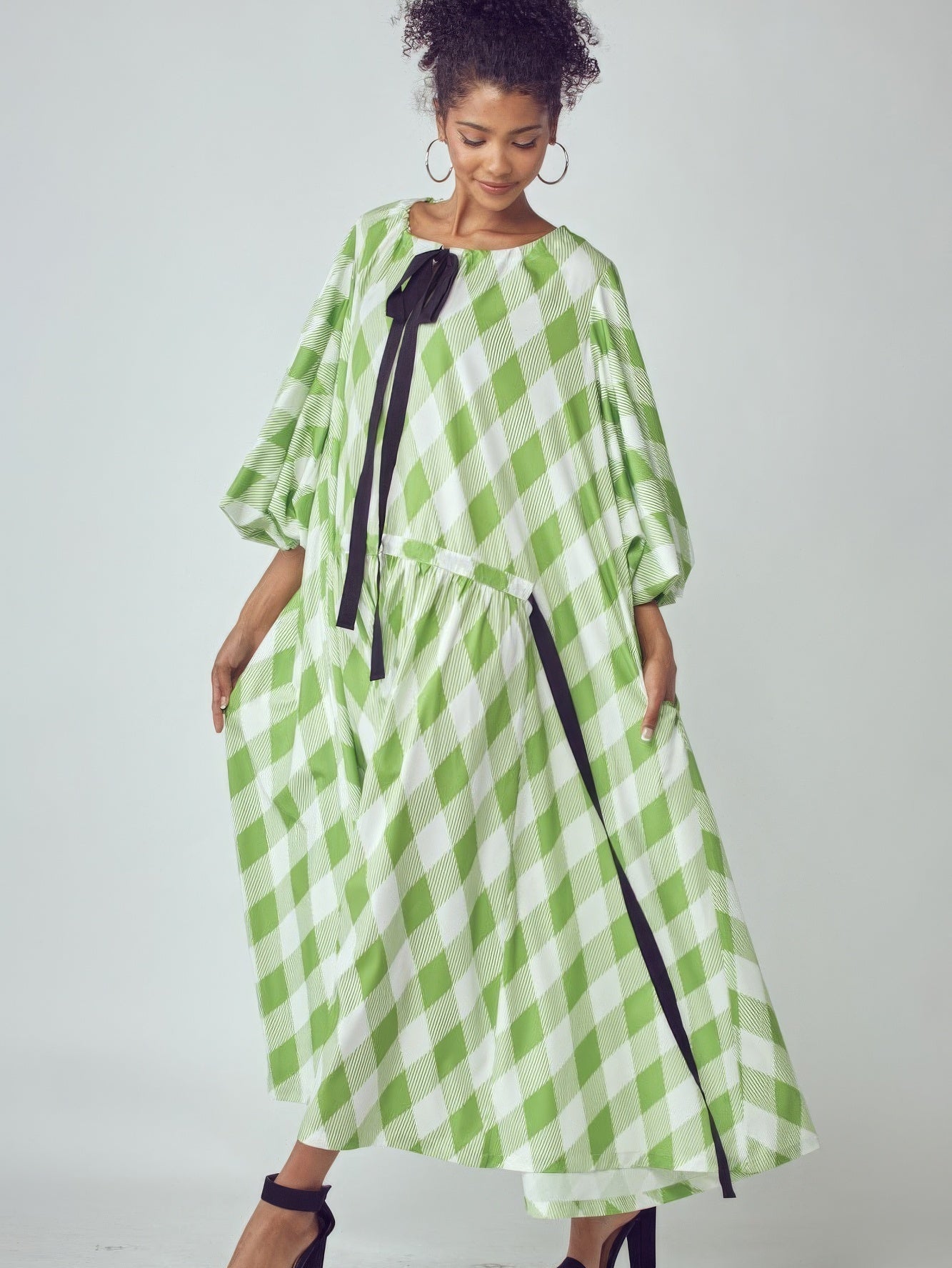 Balloon Sleeves Very Over Fit Pocketed Dress - Stormyjay