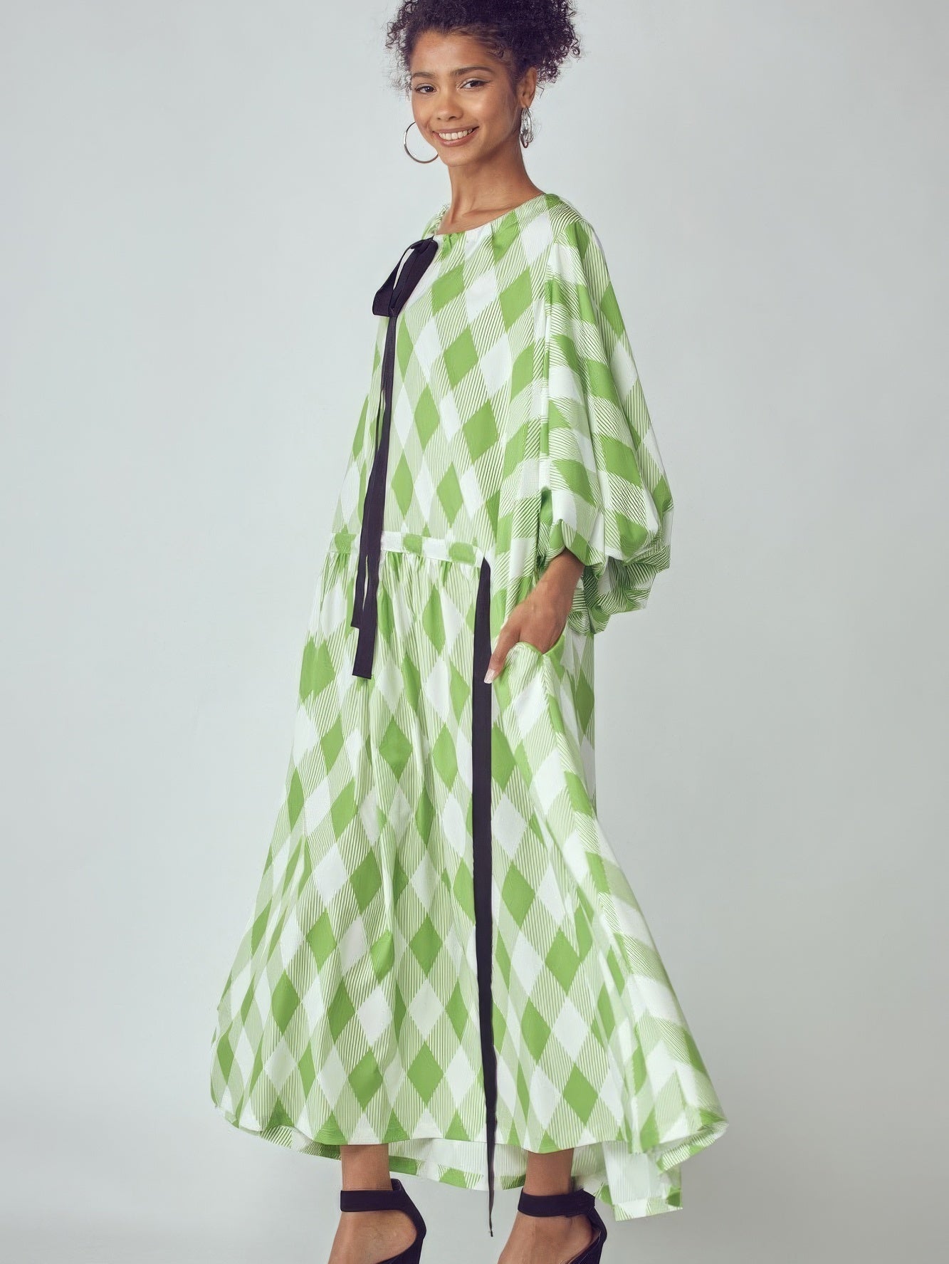 Balloon Sleeves Very Over Fit Pocketed Dress - Stormyjay