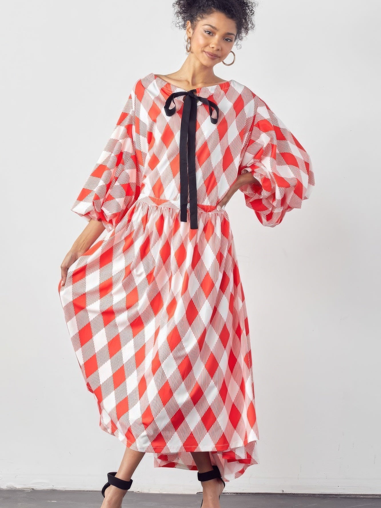 Balloon Sleeves Very Over Fit Pocketed Dress - Stormyjay