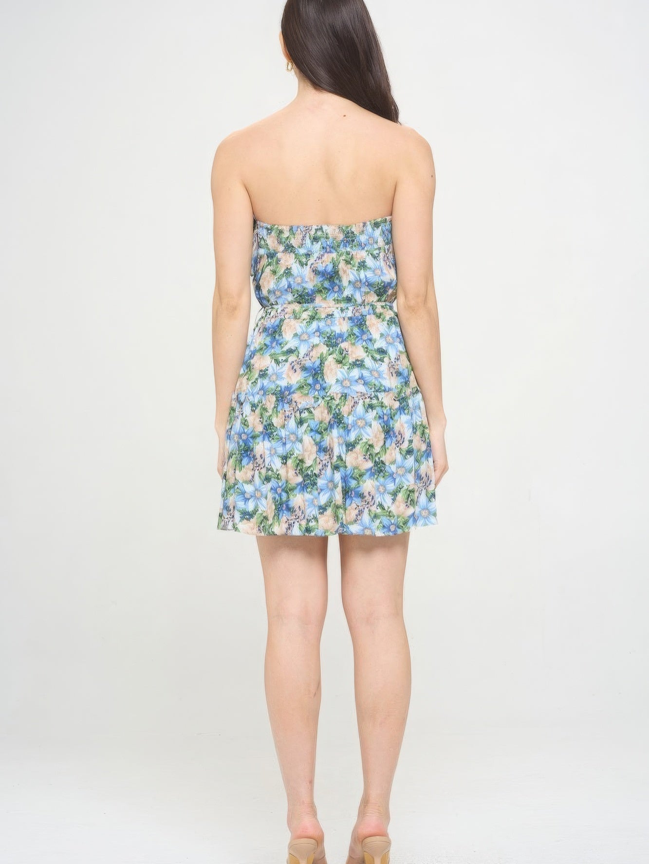 Berry Flower Ruffle Tube Top Mini Dress - Stormyjay