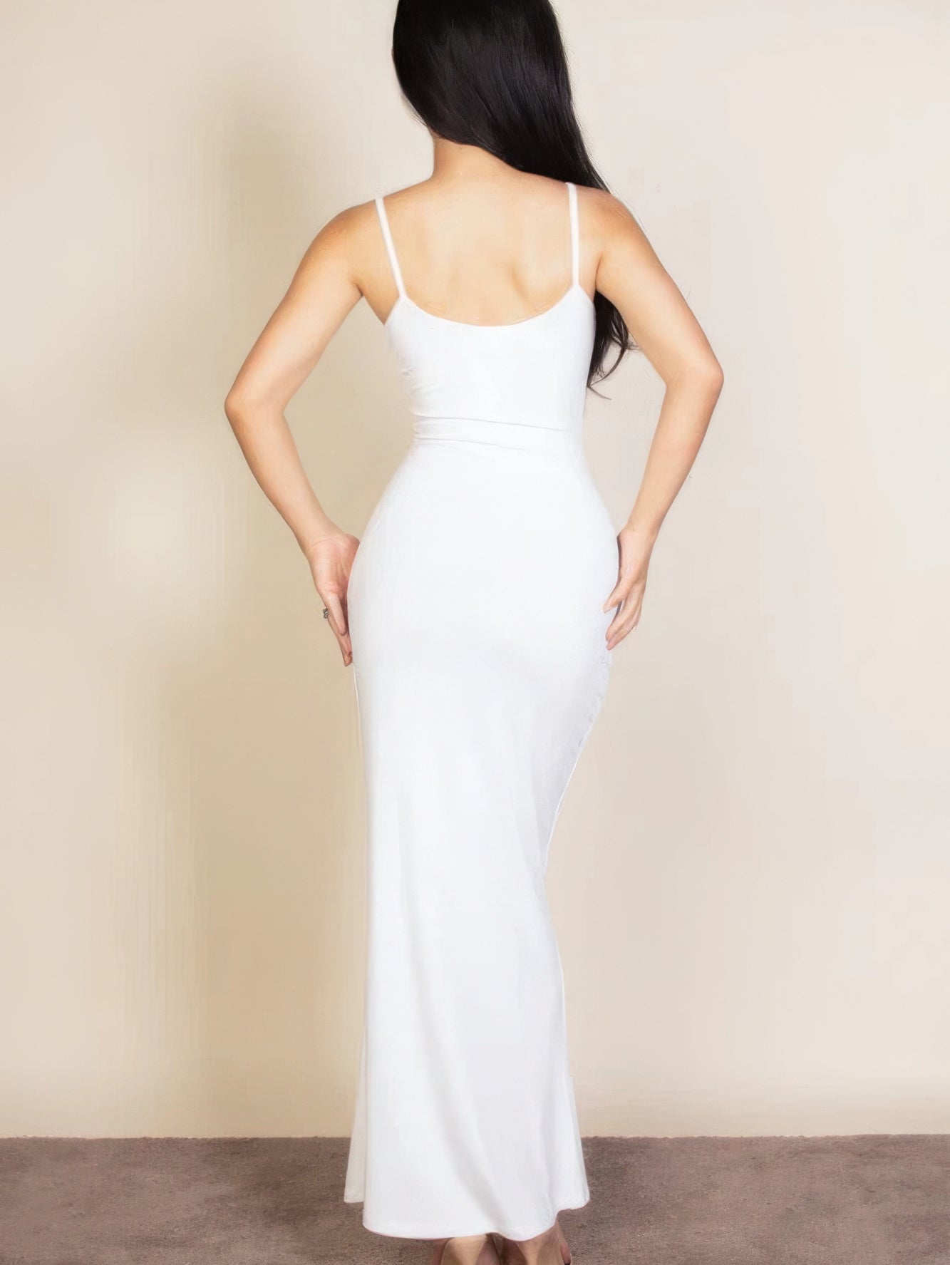 Ribbed Mermaid Hem Camisole Maxi Dress - Stormyjay