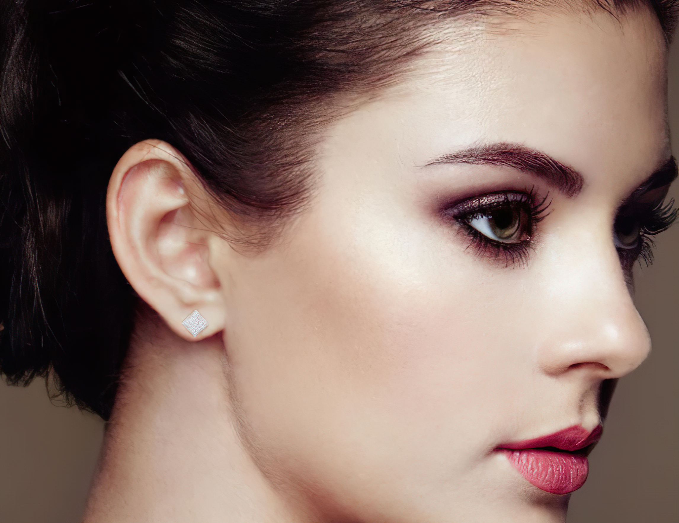 10K White Gold 2ct TDW Princess-Cut Composite Diamond Stud Earring (I-J ,I2-I3) - Stormyjay