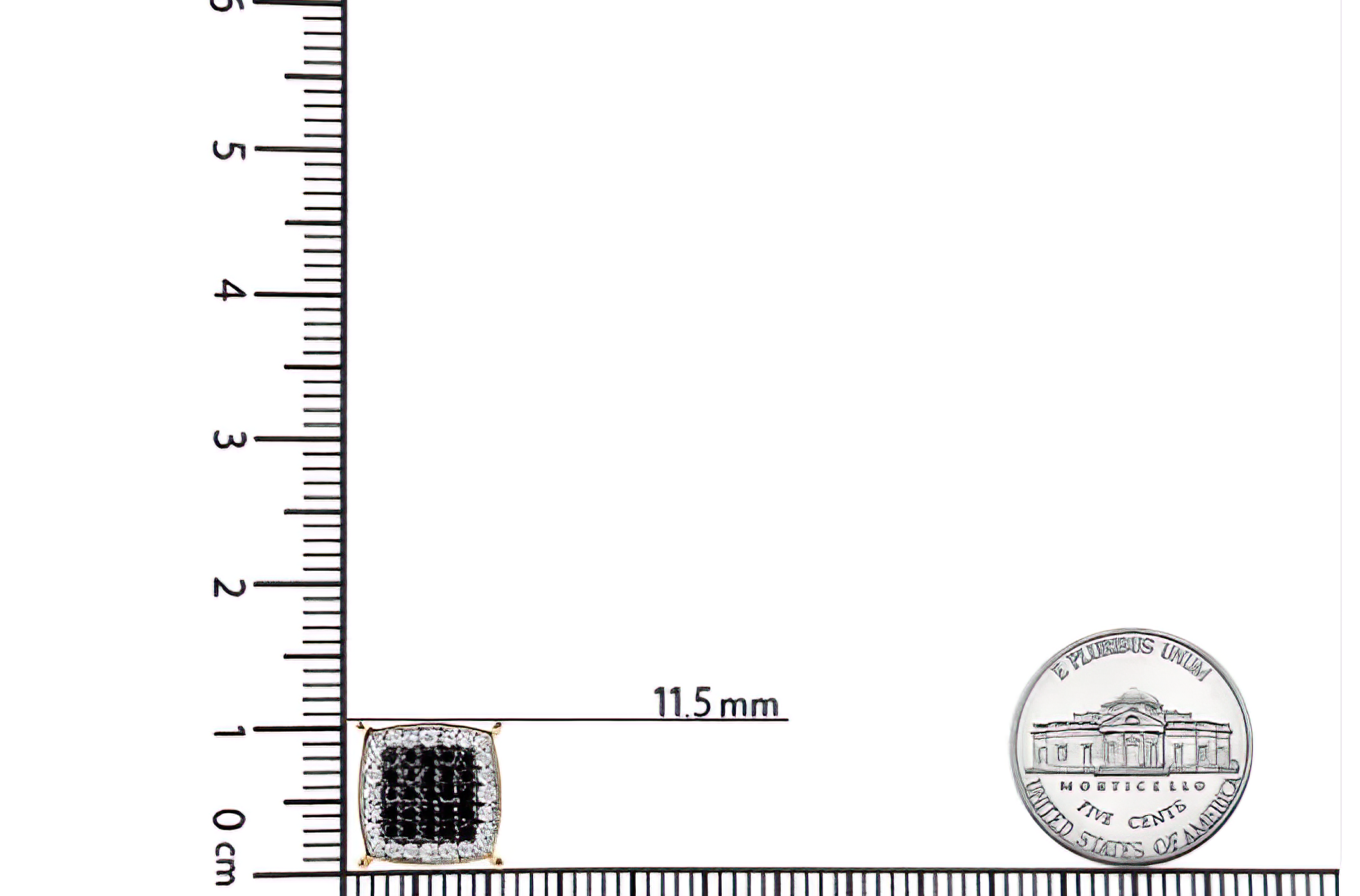 Men's 10K Yellow Gold 1/2 Cttw White and Black Treated Diamond Earring (Black / I-J Color, I2-I3 Clarity) - Stormyjay