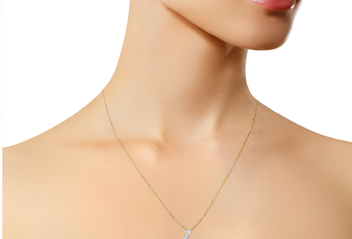 14K White Gold 2.00 Cttw Princess-cut and Baguette-Cut Diamond Journey 18" Pendant Necklace (H-I Color, SI2-I1 Clarity) - Stormyjay