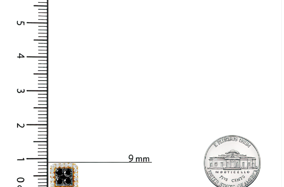 Men's 10K Yellow Gold 5/8 Cttw White and Black Treated Diamond Composite with Halo Stud Earring (Black / I-J, I2-I3 Clarity) - Stormyjay