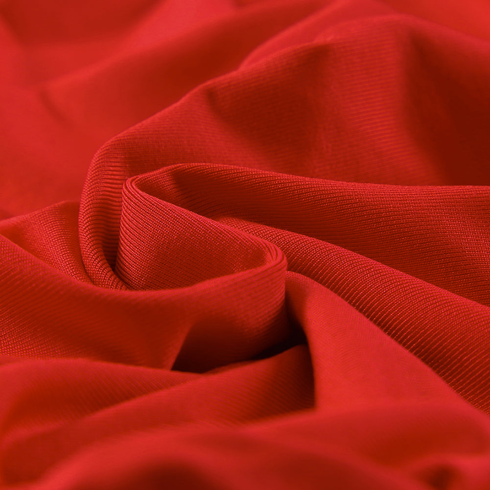 Fiery Red Long Sleeves Wrap V Neck Ruched Sheath Bodycon Dress - Stormyjay