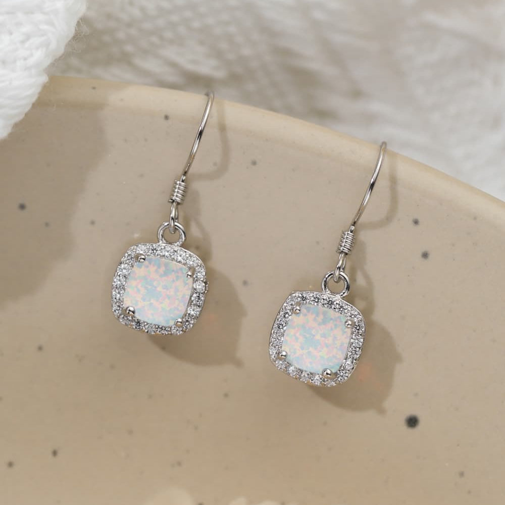 Opal Square Drop Earrings - Stormyjay