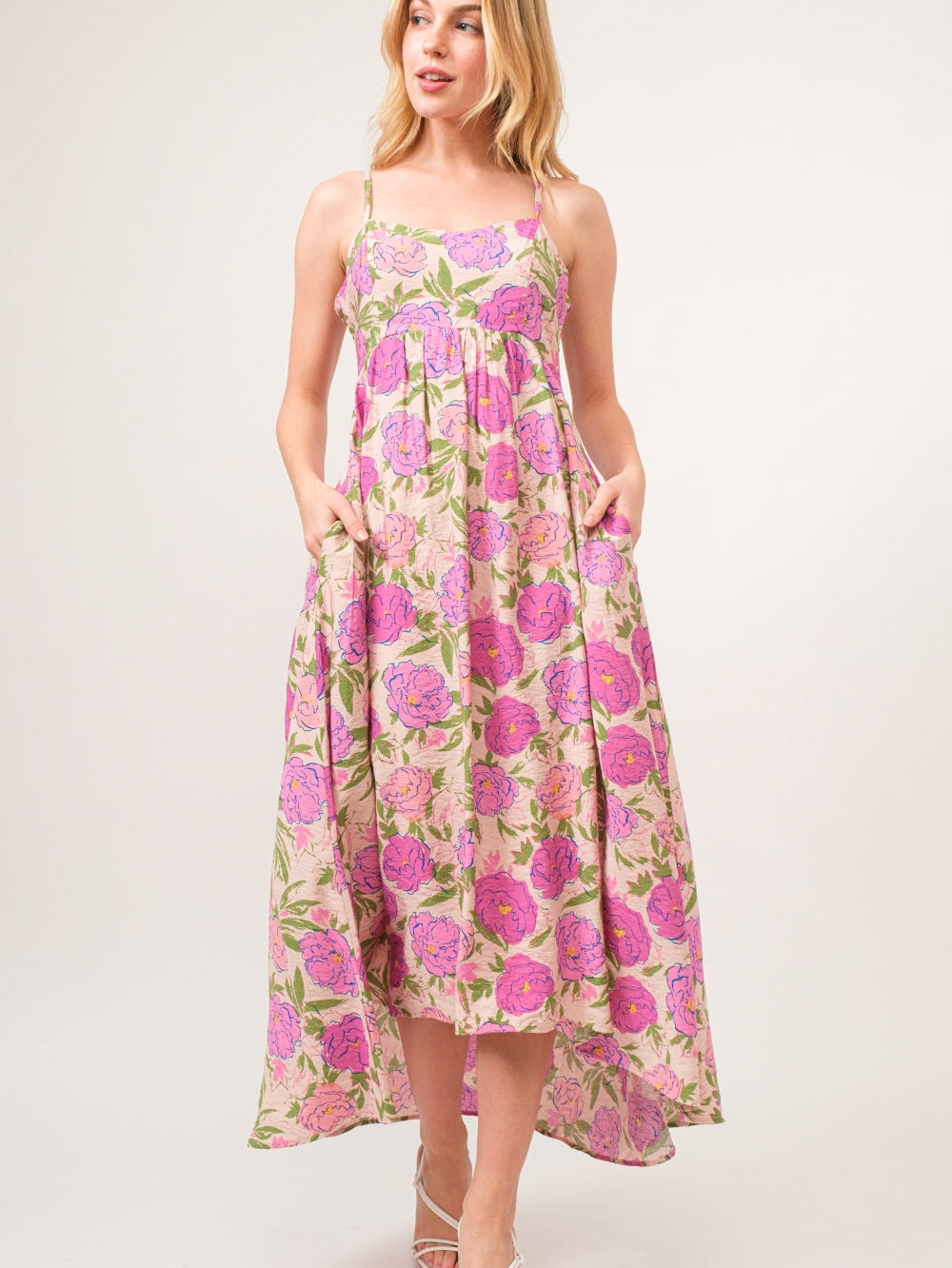 And The Why Floral High-Low Hem Cami Dress - Stormyjay