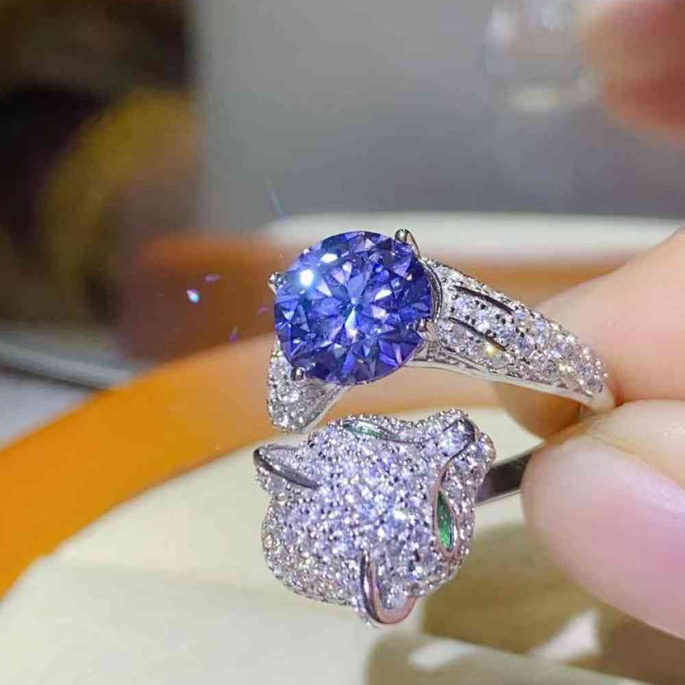 2 Carat Moissanite Adjustable Animal Bypass Ring