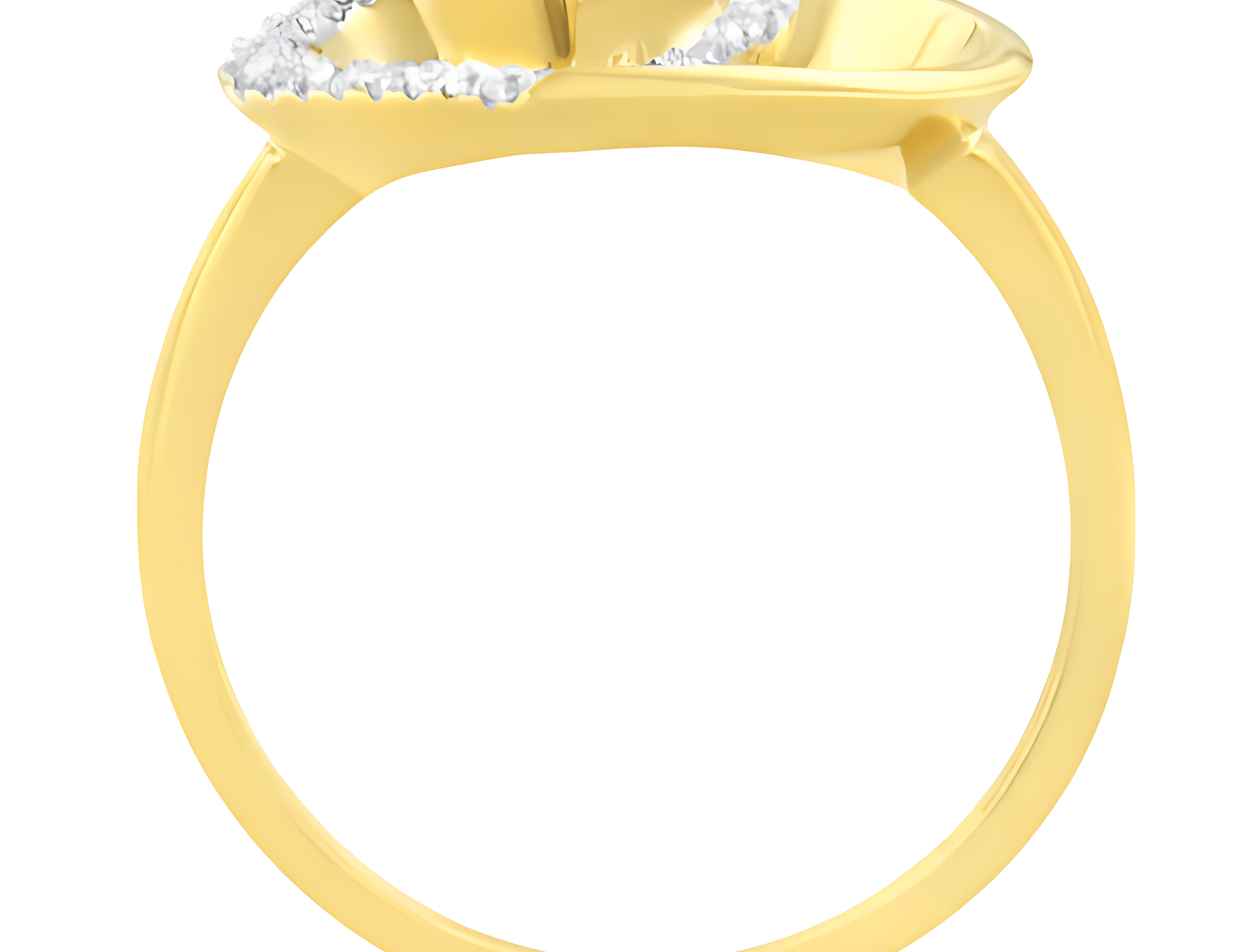 10KT Yellow Gold 1/10 cttw Diamond Heart Shape Ring (K-L, I1-I2) - Stormyjay