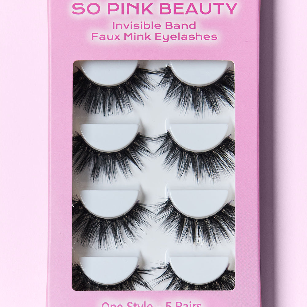 SO PINK BEAUTY Faux Mink Eyelashes 5 Pairs - Stormyjay