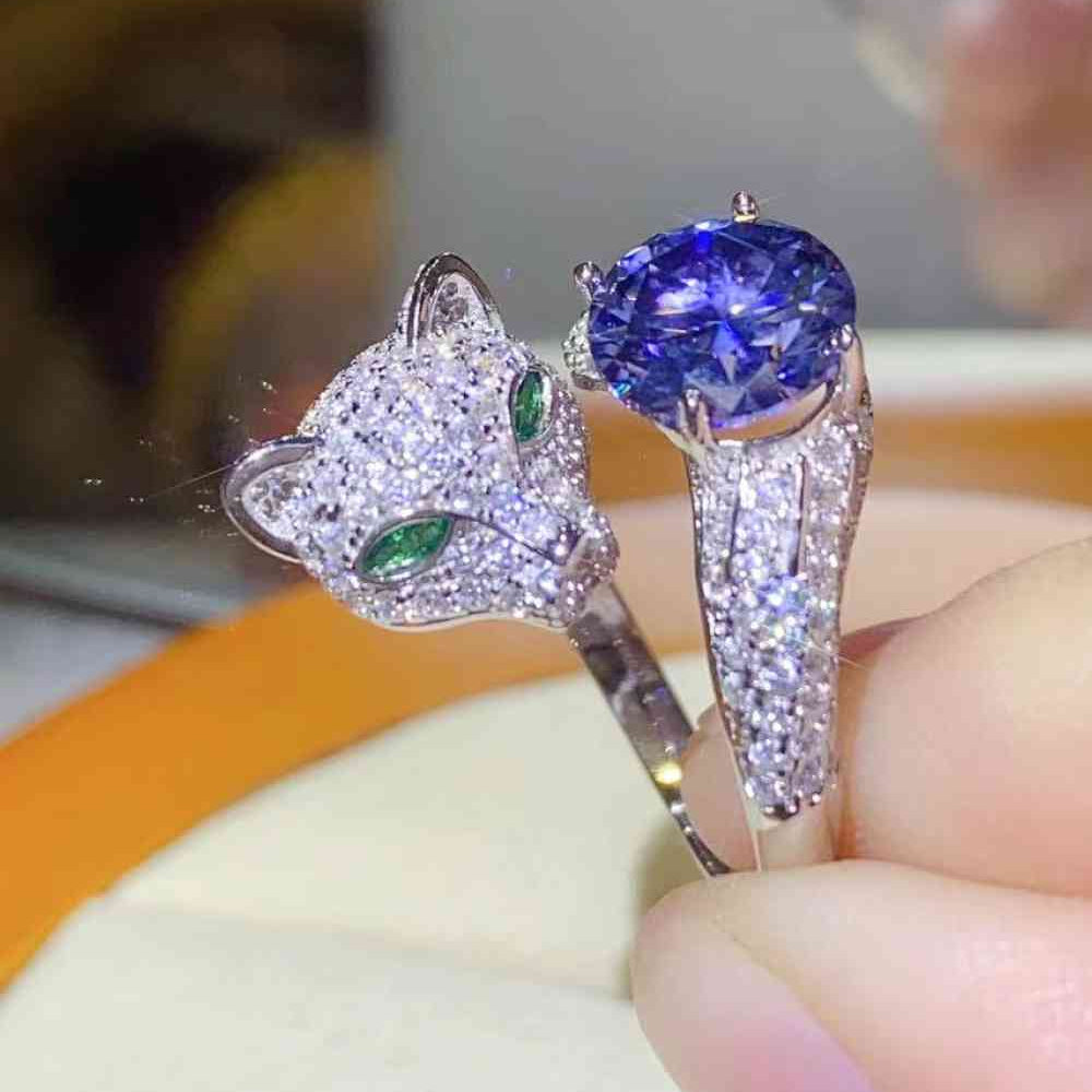 2 Carat Moissanite Adjustable Animal Bypass Ring