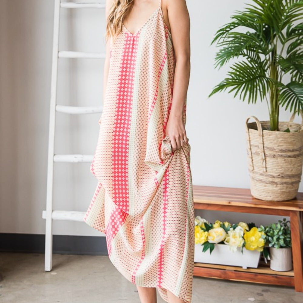Heimish Printed Maxi Cami Dress with Pockets - Stormyjay