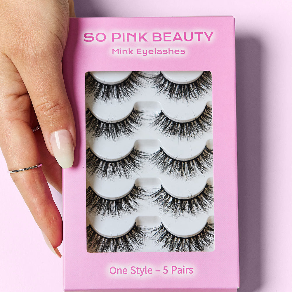 SO PINK BEAUTY Mink Eyelashes 5 Pairs - Stormyjay