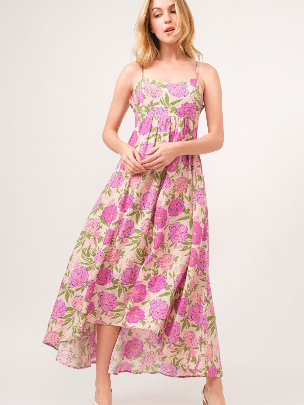 And The Why Floral High-Low Hem Cami Dress - Stormyjay