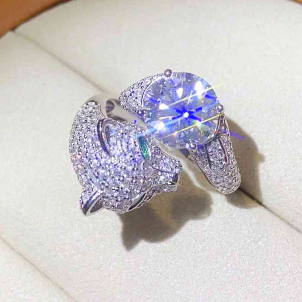 2 Carat Moissanite Adjustable Animal Ring